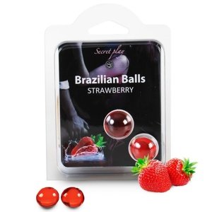 Olej masážny BRAZILIAN 2 BALLS SET strawberry