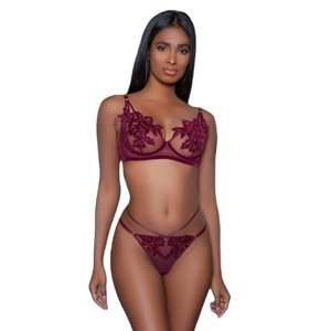 Súprava BE WICKED Evangeline Bra Set bordeaux L-XL