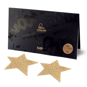 Nálepky na bradavky BIJOUX INDISCRETS FLASH STAR zlaté