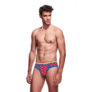 Slipy ENVY RAINBOW HEARTS BRIEF farebné L-XL