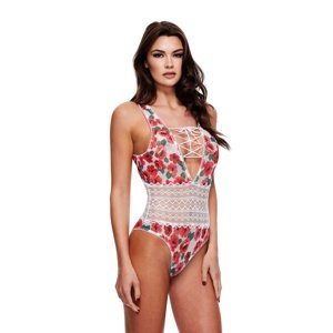 Body Baci Lingerie WHITE FLORAL & LACE kvetinové XL