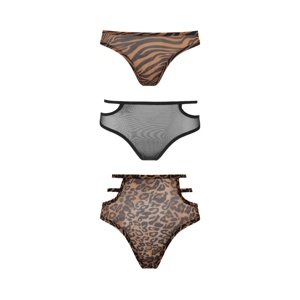 Sada nohavičiek UNDERNEATH Zara 3 ks hnedá-čierna L-XL