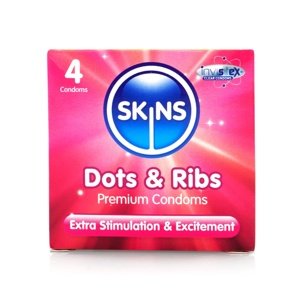 Kondóm Skins Dots & Ribs 4 ks