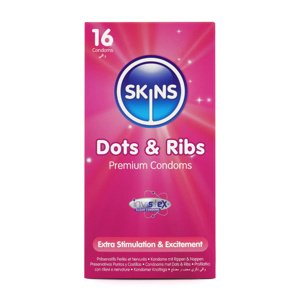 Kondóm Skins Dots & Ribs 16 ks