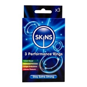 Sada krúžkov na penis Skins Performance Ring 3 ks transparentná