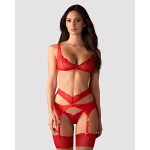 Súprava Obsessive Cupide Desir 3 PC Set červená 2XL-3XL