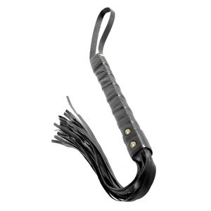 Fetish Fantasy Cat-O-Nine-Tails - bič z pravej mäkkej kože (čierny)