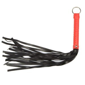 STD whip with ring - bič s krúžkom 49cm (červeno-čierny)