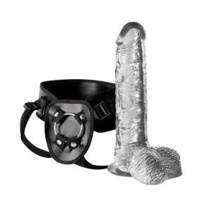 You2Toys Crystal Clear Strap-On – pripínacie dildo s postrojom (priehľadné)