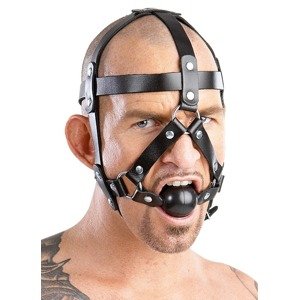 ZADO Leather Head Harness - kožená maska s náustkom