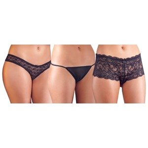 Cottelli - súprava dámskych čiernych nohavičiek (3 ks)XL