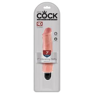 King Cock 7 Vibrating Stiffy - vodotesný, realistický vibrátor (18cm) telová farba