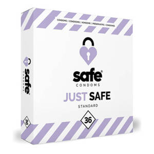 SAFE Just Safe - štandardné, vanilkové kondómy (36 ks)