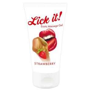 Lick it! Lubrikačný a masážny gél Jahoda 50 ml