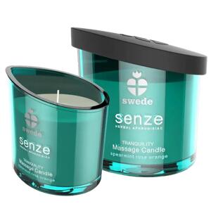 SENZE Upokojujúca masážna sviečka - mäta, ruža, pomaranč 50 ml