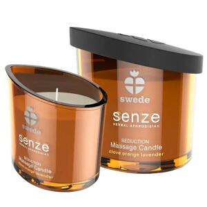 SENZE Eroticko-relaxačná masážna sviečka - klinček, pomaranč, levanduľa 50 ml