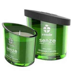 SENZE Povzbudzujúca masážna sviečka - citrón, korenie, eukalyptus 50ml