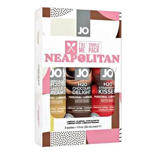 JO H2O Tri Me Neapolitan sada 3ks ochutených lubrikačných gélov 3 x 30 ml