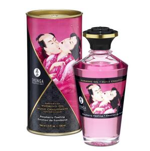 Shunga Hrejivý masážny olej s afrodiziakami - malina 100 ml
