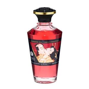 Shunga Hrejivý masážny olej s afrodiziakmi - jahody/šampanské 100 ml