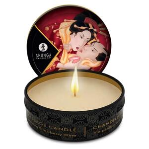 SHUNGA - masážna sviečka s vôňou jahôd a šampanského 30 ml