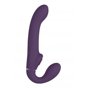 VIVE Ai Vibračný strap-on so stimuláciou klitorisu - fialový